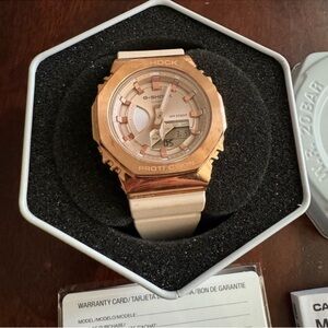 G-Shock Rose Gold and Cream Analog-Digital Women's Watch